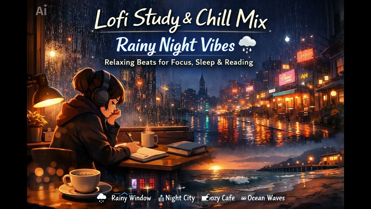 Lofi Study & Chill Mix 🌧️ Rainy Night Vibes | Relaxing Beats for Focus, Sleep & Reading