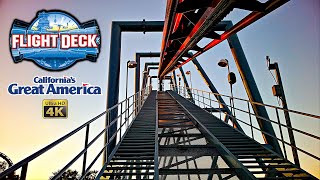 August 2022 Flight Deck Roller Coaster On Ride Front Seat 4K POV California's Great America
