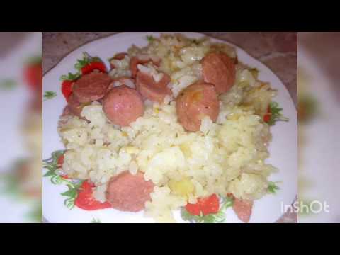 Рассыпчатый рис с сосисками. Быстро, просто, не дорого.