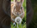 Fluffy Bunny Gets Distracted By Dandelion Then Floats Into Sweetest Pause