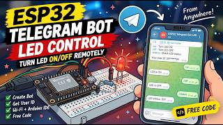 ESP32 Telegram Bot LED Control | Turn LED ON/OFF Remotely (Free Code)
