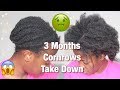 TAKING DOWN 3 AND HALF MONTHS OLD CORNROWS | PART 1 | 4C NATURAL HAIR | Naturally Unbothered