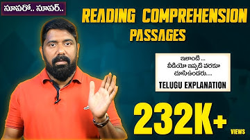 RC tricks in telugu / reading comprehension in Telugu / how to solve reading comprehension