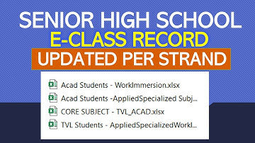 SENIOR HIGH SCHOOL E-CLASS RECORD PER STRAND: UPDATED 2021