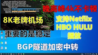 BGP隧道加密中转|二年老机场8K无压力/支持Netflix/Hulu/Abema/HBO|支持Surge clash Surfboard主流客户端一键订阅（2020翻墙/科学上网/网飞）