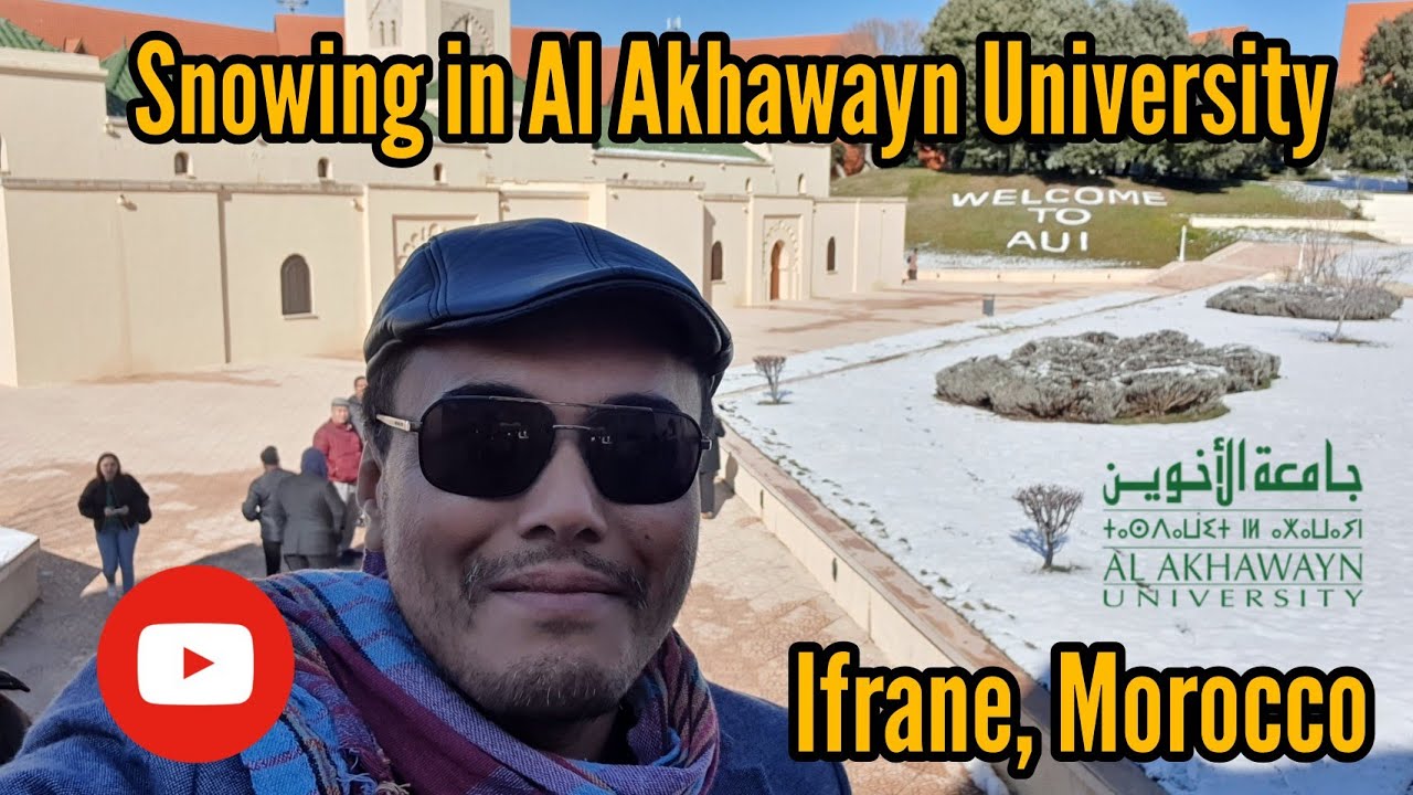 Visit Morocco: Snowing in Al Akhawayn University, Ifrane - YouTube