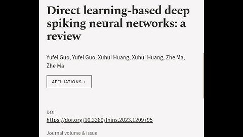 Direct learning-based deep spiking neural networks: a review | RTCL.TV