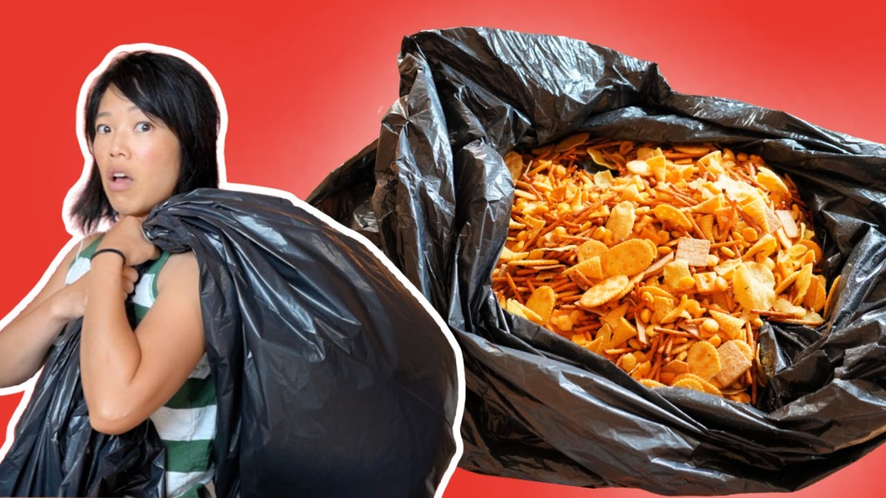 Cooking In A GARBAGE BAG? - Trash Bag Cracker Mix Recipe 