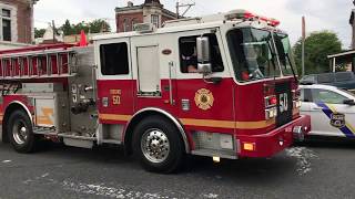 PHILADELPHIA FIRE DEPARTMENT ENGINE 50 RESPONDING IN NORTH PHILLY AREA OF PHILADELPHIA, PA.