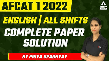 AFCAT Analysis |  All Shifts | English Memory Based Questions