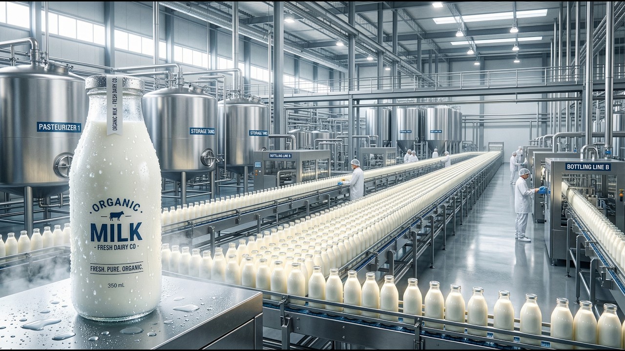 Inside an Organic Milk Factory — Complete Production Cycle - YouTube