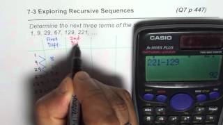 Q7 p 447 Nelson Find the next three terms Recursive Sequence Backward Finite Difference