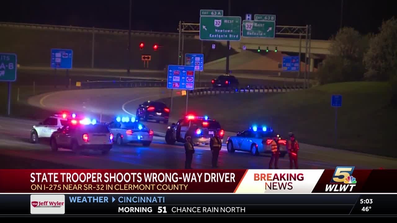 State Trooper shoots wrong way driver on I-275 in Union Township - YouTube