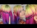 Ribbon braided half-up/ half-down hairstyle for Easter