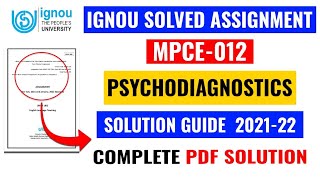 MPCE 12 Solved Assignment 2021-22 | MPCE 12 Solved Assignment 2021-22 PDF | MPCE 12 Psychodiagnostic