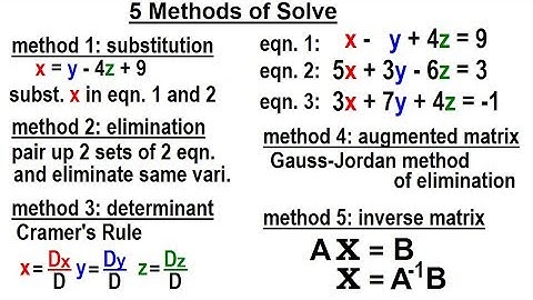 Algebra - Ch. 35: Systems of of Linear Eq. in 3 Variables (4 of 25) 5 Methods to Solve
