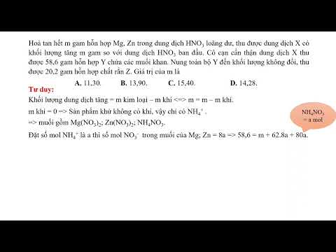 Video #Hoá học: Hoà tan hết m gam hỗn hợp Mg, Zn trong dung... - youtube
