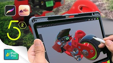 Full 3D Workflow on iPad Pro - Procreate 5.2 + Nomad Sculpt 1.6.2 (Kaneda’s bike) UV mapping