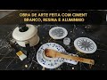Acabamento das peças de cimento branco com resina