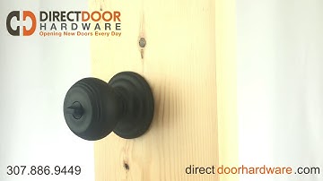 Emtek Waverly Keyed Knob with Regular Rosette in Flat Black