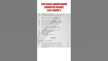 lahore board 9th class computer science 2022 group 2 past paper #lahoreboard #9thclass #2022