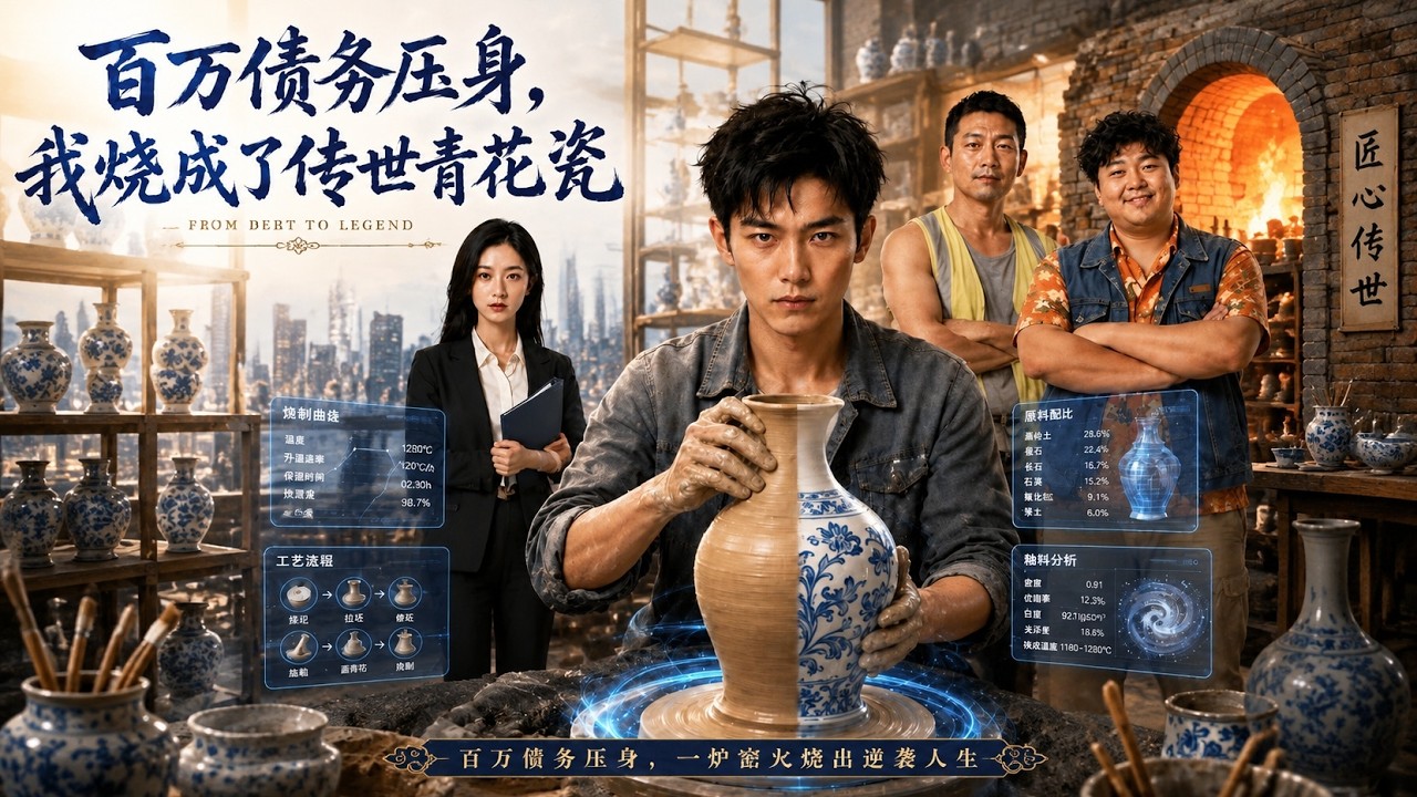 【高清全集】《百万债务压身，我烧成了传世青花瓷》 #逆袭 #爱情 #甜宠 #反转 #热门短剧 #drama #爽剧 #電影 #精彩影视 #AI短剧