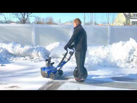 Electric Unicycle Snow Blowing