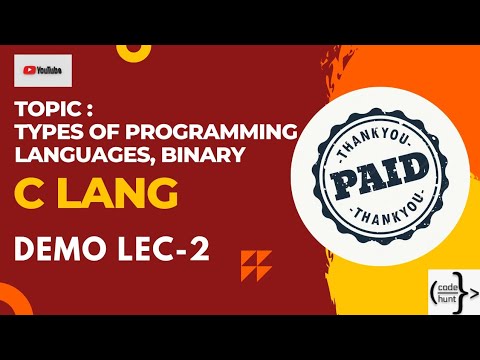 C Programming (Demo-2) | Types of programming languages | binary - YouTube