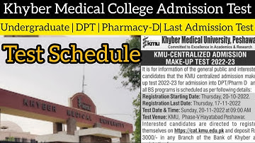 KMU Khyber Medical College Admission Test Updates: Make Up Test 2022-2023: Last Admission Test