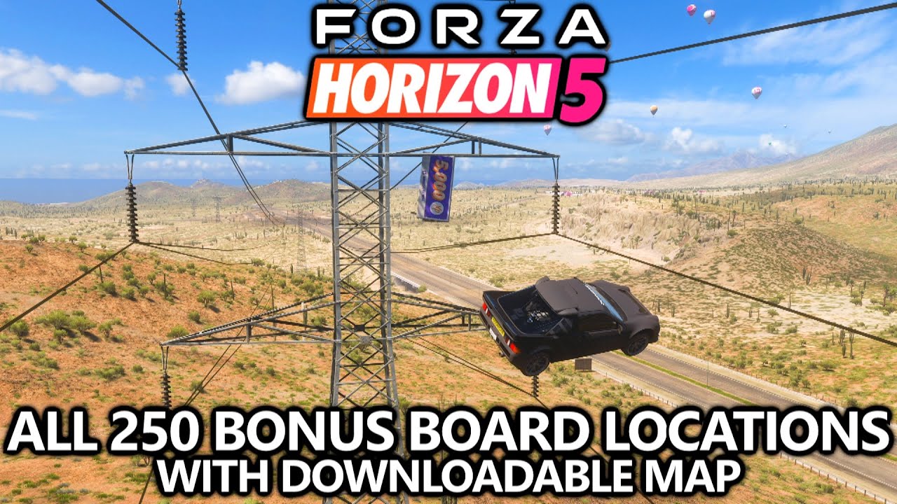 Forza Horizon 5 - Bonus Boards Locations Guide (w/ Downloadable Map) - XP and Fast Travel Boards