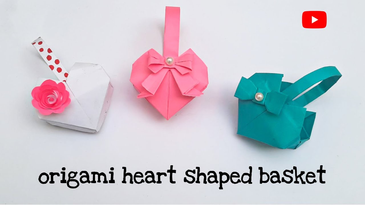 How to make origami heart shaped basket || paper heart shaped basket ...