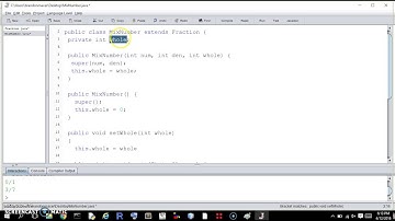 Java Fraction/MixNumber: Demonstration of Super/Sub Class and Extension