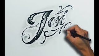 Dibujando Letras Chicanas José ️/ Lettering tattoo- time lapse drawing- Nosfe Ink dibujos tatuajes