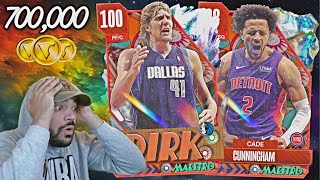 700K VC Pack Opening for 100 OVERALL DIRK NOWITZKI \& Cade Cunningham! NBA 2k24 Myteam PACKS LIVE