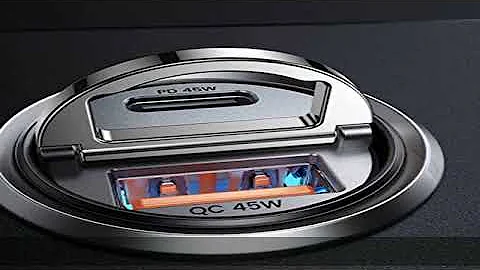 90W USB-C Car Charger,[Super Mini Metal] USB C Car Charger Fast Charging Adapter PD+QC3.0 Dual Port