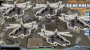 "Apache the strongest Helicopter ever" USA Helicopter 1 vs 7 Hard Army | C&C Generals Zero Hour Mod