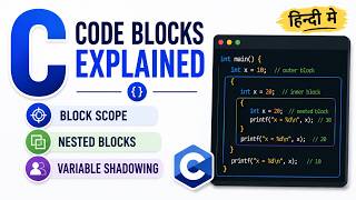 C Programming Code Blocks Explained | Block Scope, Nested Blocks & Variable Shadowing