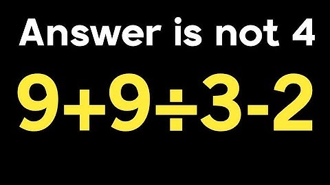 9 + 9 ÷ 3 - 2 = ❓ / Simplify algebraic expression / pemdas rules maths question