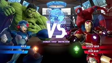 MARVEL VS. CAPCOM: INFINITE Hulk,Megaman X VS Spider-Man,Ironman Requested 2 VS 2 Fight