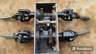 HOW TO MAKE TRANSFERCASE 4X4 TRUCK 4WD GEARBOX | HOMEMADE 4X4 MINI JEEP ROCK CRAWLER 4WD P3