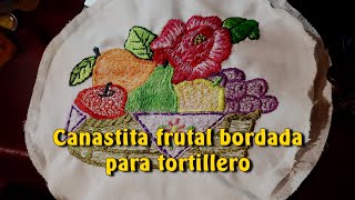 Canastita frutal bordada para tortillero |Creaciones y manualidades angeles