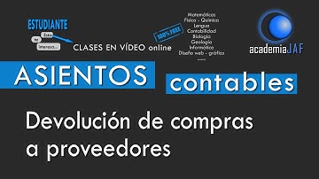 Devolución de Compras a proveedores - CONTABILIDAD - Asientos contables