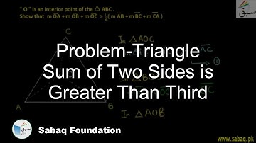 Problem-Triangle Sum of Two Sides is Greater Than Third, Math Lecture | Sabaq.pk