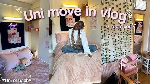 UNI MOVE IN VLOG + ROOM TOUR!!| first year @ the university of Bath 🤍💙