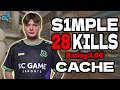 s1mple 28 KILLS | Rating: 1.66 | +smooya +VOICE | FACEIT EU RANKED | cache | Apr 26, 2026