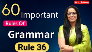 Famous 60 Important Rules Of Grammar | Rule - 36 | Basic English Grammar in Hindi | English With Rani Mam Net Worth