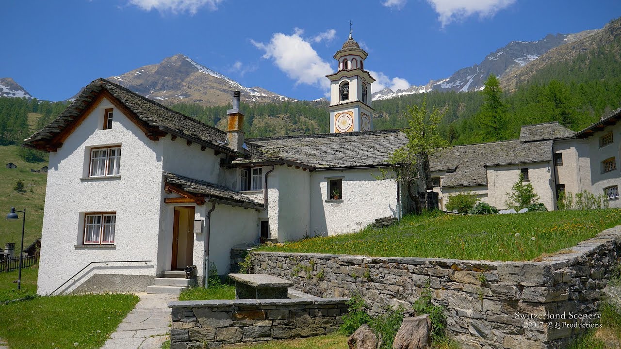 4K Bosco Gurin, Vallemaggia Ticino SWITZERLAND アルプス山脈
