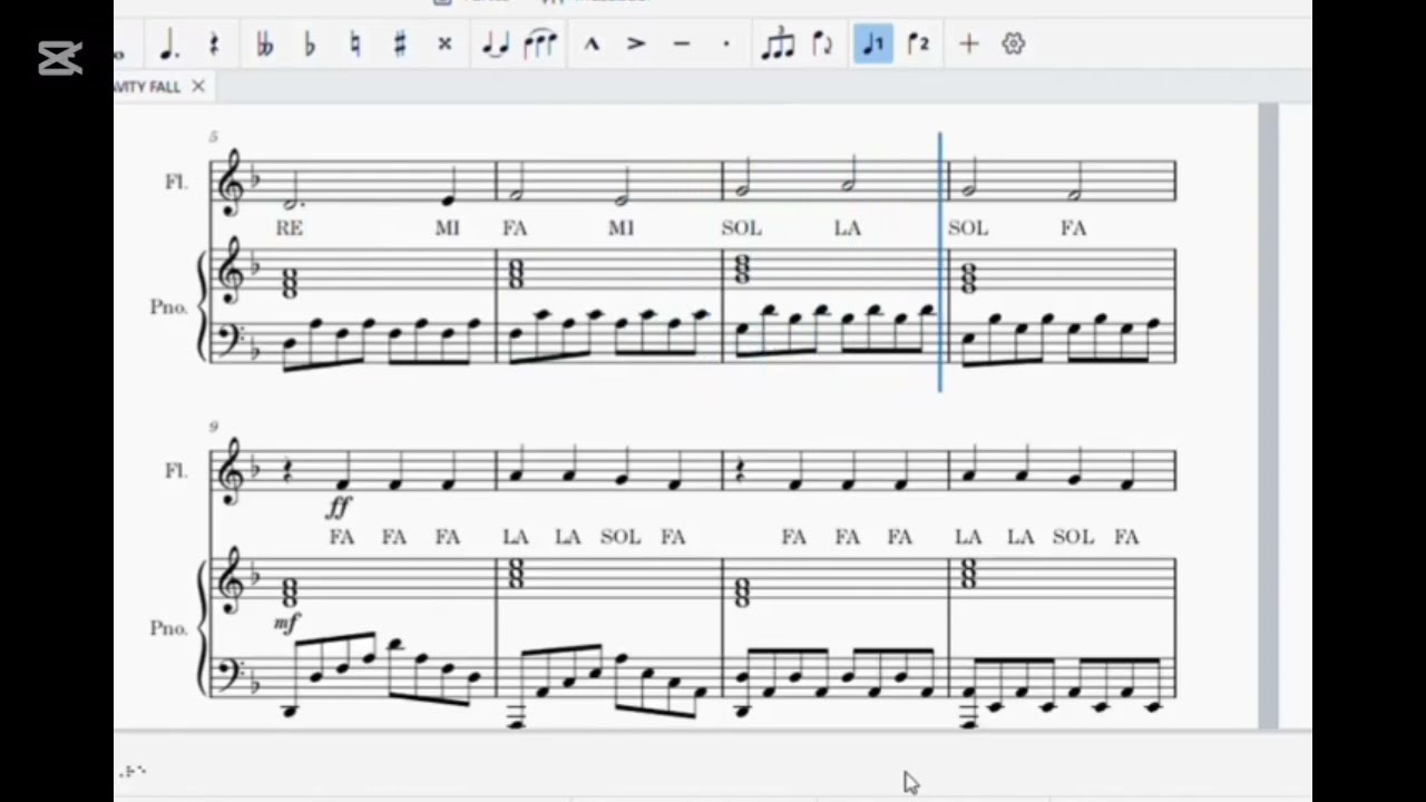 Gravity falls con nombres de las notas 