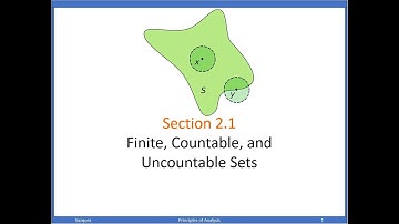 2.1 Finite, Countable, and Uncountable Sets