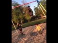 Funny kid failhit by swing slow motion